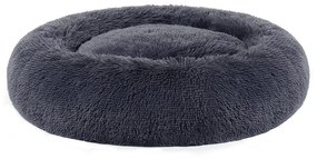 Cama para animais em formato donut de felpa longa | FEANDREA | 80 x 80 x 20 cm | cinzento | PGW040G02.