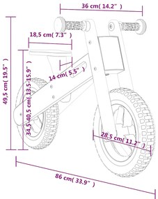 Bicicleta de equilíbrio para crianças com estampa laranja