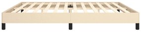 Estrutura de cama sem colchão 200x200 cm tecido cor creme