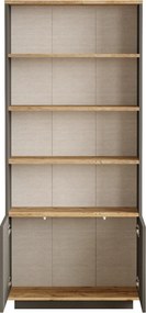 Estante "Future" - Pinho Atlântico e Cinzento - 75x168.3x26.8cm - Desi