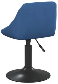 Cadeiras de jantar giratórias 4 pcs veludo azul