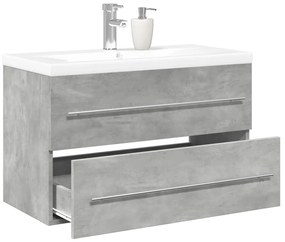 vidaXL 2 pcs conj. móveis casa banho derivados madeira cinza cimento