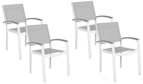 Conjunto de 4 cadeiras de jardim em alumínio cinzento PERETA Beliani