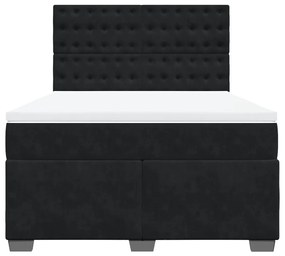 Cama com molas/colchão 140x200 cm veludo preto