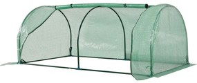 Outsunny Estufa de Jardim 200x100x80 cm para Cultivo de Plantas Sementes Estufa com Estrutura de Aço e Cobertura de Plástico Verde