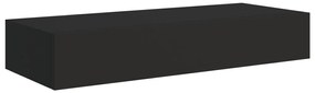 Prateleiras de parede c/ gavetas 2 pcs MDF 60x23,5x10 cm preto