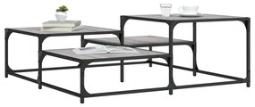 Mesa de centro 107x107x40 cm derivados de madeira cinza sonoma