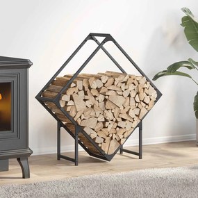 Suporte para lenha 80x25x80 cm aço laminado a frio antracite