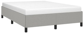 Estrutura de cama 140x190 cm tecido cinza-claro