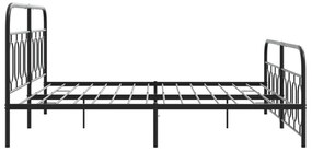 Estrutura de cama com cabeceira e pés 183x213 cm metal preto