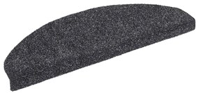 Tapetes de escada adesivos 15 pcs 65x21x4 cm cinzento escuro