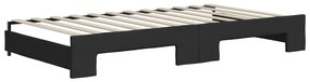 Sofá-cama com gavetão 100x200 cm tecido preto