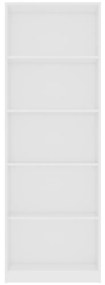 Estante com 5 prateleiras 60x24x175 cm derivados madeira branco
