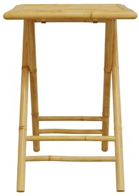3 pcs conjunto bistrô dobrável c/ almofadões branco nata bambu