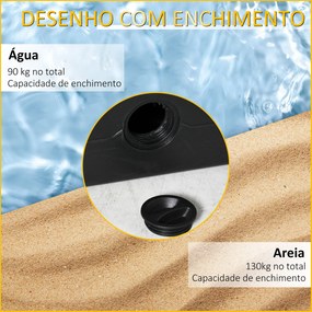 Base para Chapéu de Sol de 4 Peças Recarregável com Água 90kg Areia 13