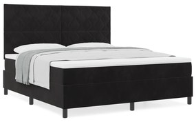 Cama Box Spring com Colchão Preta Super King Veludo