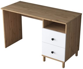 Secretária de Estudo HA109 – Nogueira e Branco – 120x73,8x50 cm