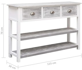 Aparador estilo antigo 115x30x76 cm madeira cinzento