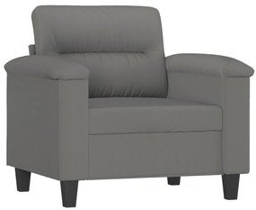 4 pcs conjunto sofás c/ almofadas microfibra cinza-escuro