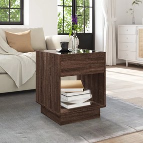 Mesa de centro luzes LED Infinity 40x40x50 cm carvalho castanho