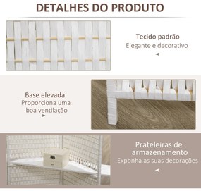 HOMCOM Biombo Divisor de 4 Painéis Dobrável Separador de Ambientes 181