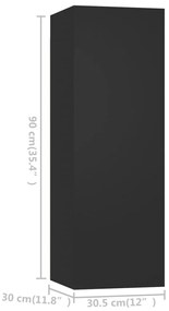 5 pcs conjunto de móveis de TV derivados de madeira preto