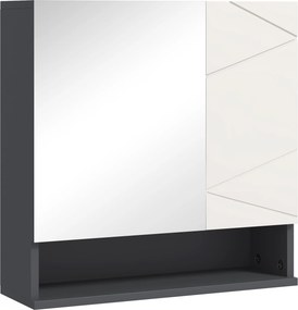HOMCOM Armário de casa de banho, porta espelhada, prateleiras ajustáveis, suporta até 15 kg, Branco | Aosom Portugal