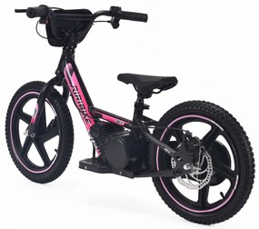 Bicicleta eléctrica para crianças RIRIBIKE RTX6 24V (16") bateria de lítio, motor de 250 watts, travão de disco, assento ajustável em PU macio Rosa