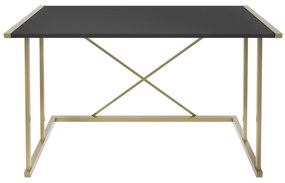 Secretária de Estudo Adelaide - Dourado e Antracite - 114cm x 60cm x 7