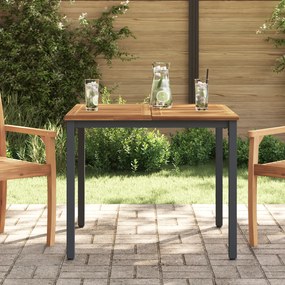 Mesa de Jardim vidaXL 90x90x75 cm em Madeira de Acácia Sólida e Metal