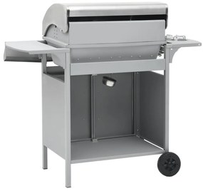 Grelhador/barbecue a gás 4+1 zonas de cozinhar prateado