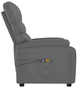 Poltrona de massagens elétrica couro artificial cinzento