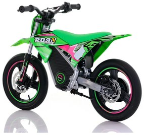 Mini moto elétrica para crianças Minicross 350W Roan MX E350 14/14" Supermotard Verde