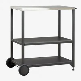 Carrinho Modular De Cozinha Para Exterior Em Aço Savona Cinza Grafito - Sklum