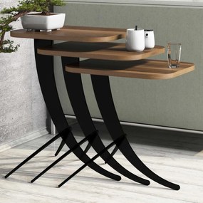 Conjunto de Mesas de Encostar Pion – Nogal – 35x45x60 cm