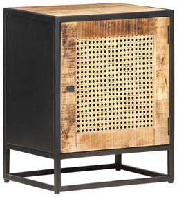 Mesa de cabeceira 40x30x50cm mangueira áspera/palhinha natural