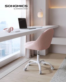 Cadeira para escritório 60 x 60 x (80-90) cm, ajustável em altura, rosa