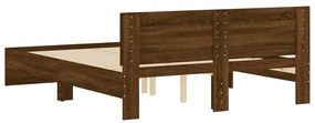Estrutura de cama com cabeceira 140x190 cm carvalho castanho