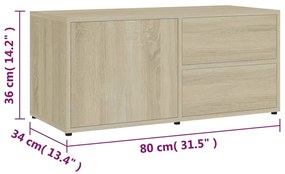 Móvel de TV 80x34x36 cm derivados de madeira carvalho sonoma