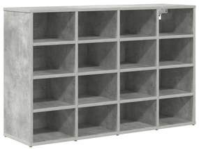 vidaXL Armário de Sapatos Cinzento cimento 103 x 30 x 67 cm