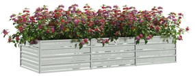 Canteiro elevado de jardim 240x80x45cm aço galvanizado prateado