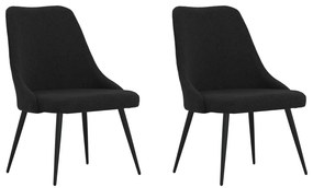 vidaXL Cadeiras de jantar 2 pcs tecido preto