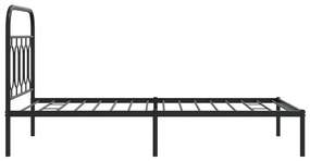 Estrutura de cama com cabeceira 107x203 cm metal preto