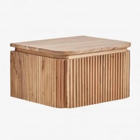 Pack De 2 Mesas De Cabeceira Flutuantes 35x30 Cm Em Madeira De Acácia Biljandi Castanho Acácia Rústico - Sklum