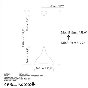 Candeeiro de Teto Bıtlıs – Turquesa – Ø22 h:26 cm