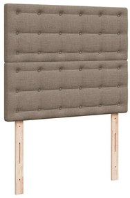 Cama box spring colchão/LED 120x190cm tecido cinza-acastanhado