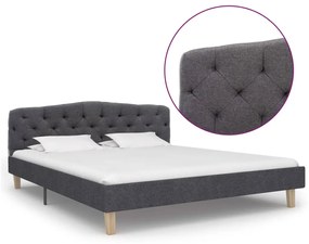 vidaXL Estrutura de cama 140x200 cm tecido cinzento-escuro