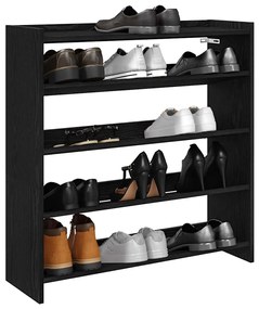 vidaXL Sapateira 80x25x81 cm derivados de madeira preto
