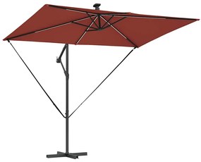 Guarda-sol de Bananeira Cantilever Terracota 294 x 200 x 254 cm