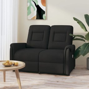 vidaXL Poltrona massagens 2 assentos reclinável couro artificial preto